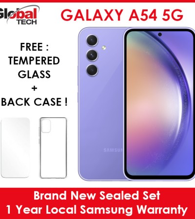 三星Galaxy A54 5G 128GB或256GB/1年本地三星保修（免费：钢化玻璃+后盖）